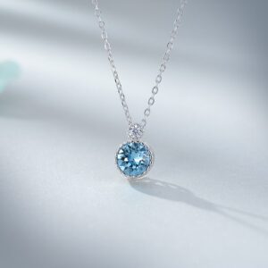 Dây chuyền bạc nữ đính pha lê Swarovski trái tim đại dương LILI_295787